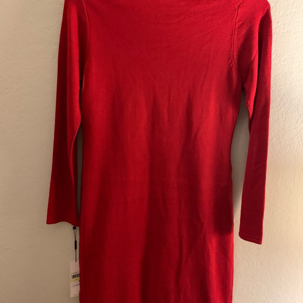 Red Calvin Klien long sleeve sweter dres - Picture 6 of 6